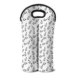 Fish Hook Pattern Print Double Neoprene Wine Tote