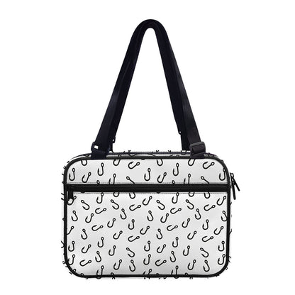 Fish Hook Pattern Print Double Strap Bible Bag