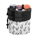 Fish Hook Pattern Print Drawstring Makeup Bag