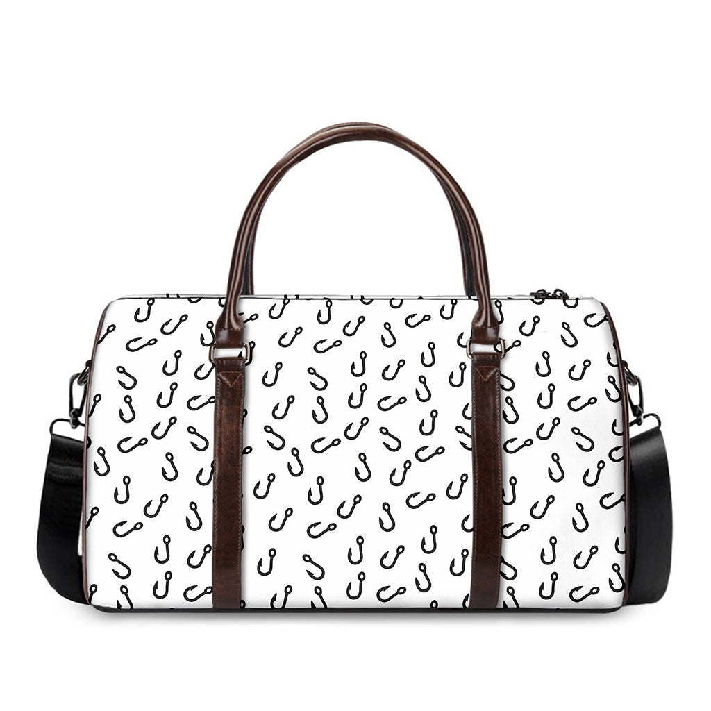 Fish Hook Pattern Print Duffle Bag