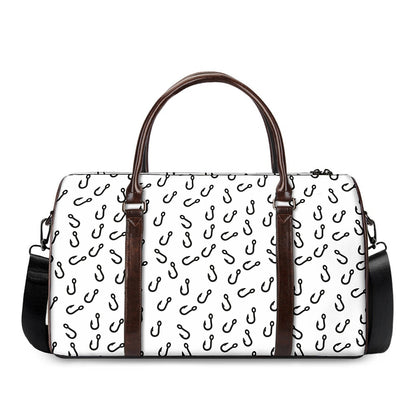 Fish Hook Pattern Print Duffle Bag