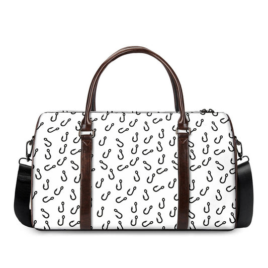 Fish Hook Pattern Print Duffle Bag