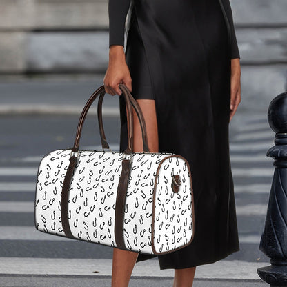 Fish Hook Pattern Print Duffle Bag