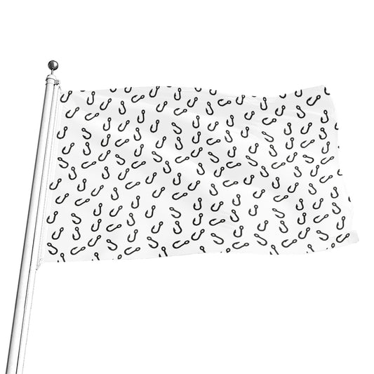Fish Hook Pattern Print Flag