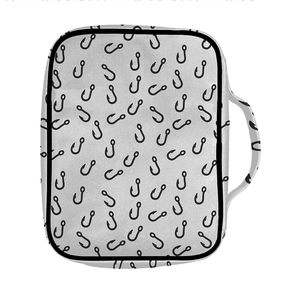 Fish Hook Pattern Print Front Pocket Bible Bag