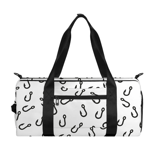 Fish Hook Pattern Print Gym Bag