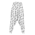 Fish Hook Pattern Print Hammer Pants