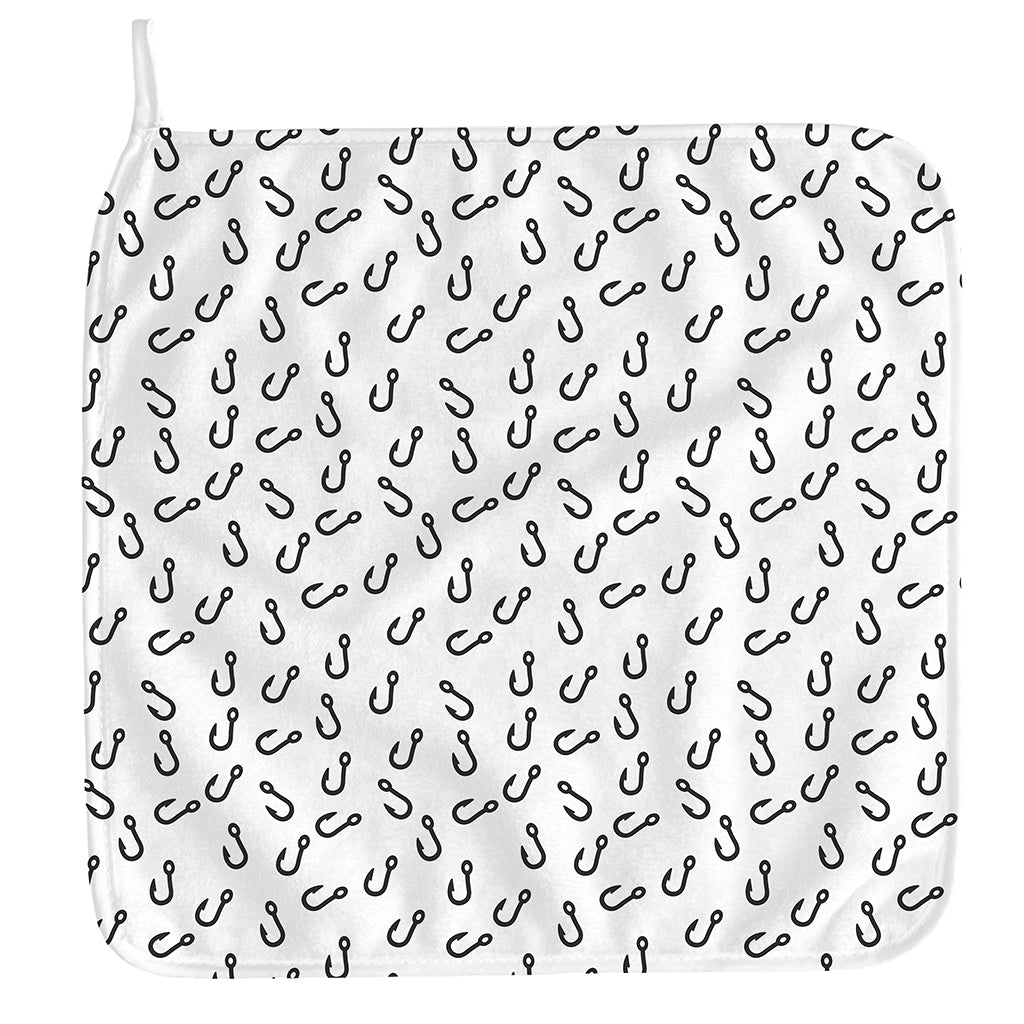 Fish Hook Pattern Print Hand Towel