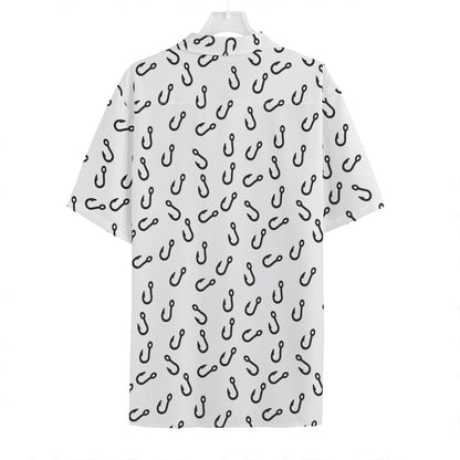 Fish Hook Pattern Print Hawaiian Shirt