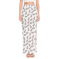 Fish Hook Pattern Print High Slit Maxi Skirt