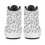 Fish Hook Pattern Print High Top Leather Sneakers