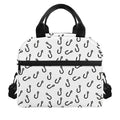 Fish Hook Pattern Print Insulated Lunch Bag