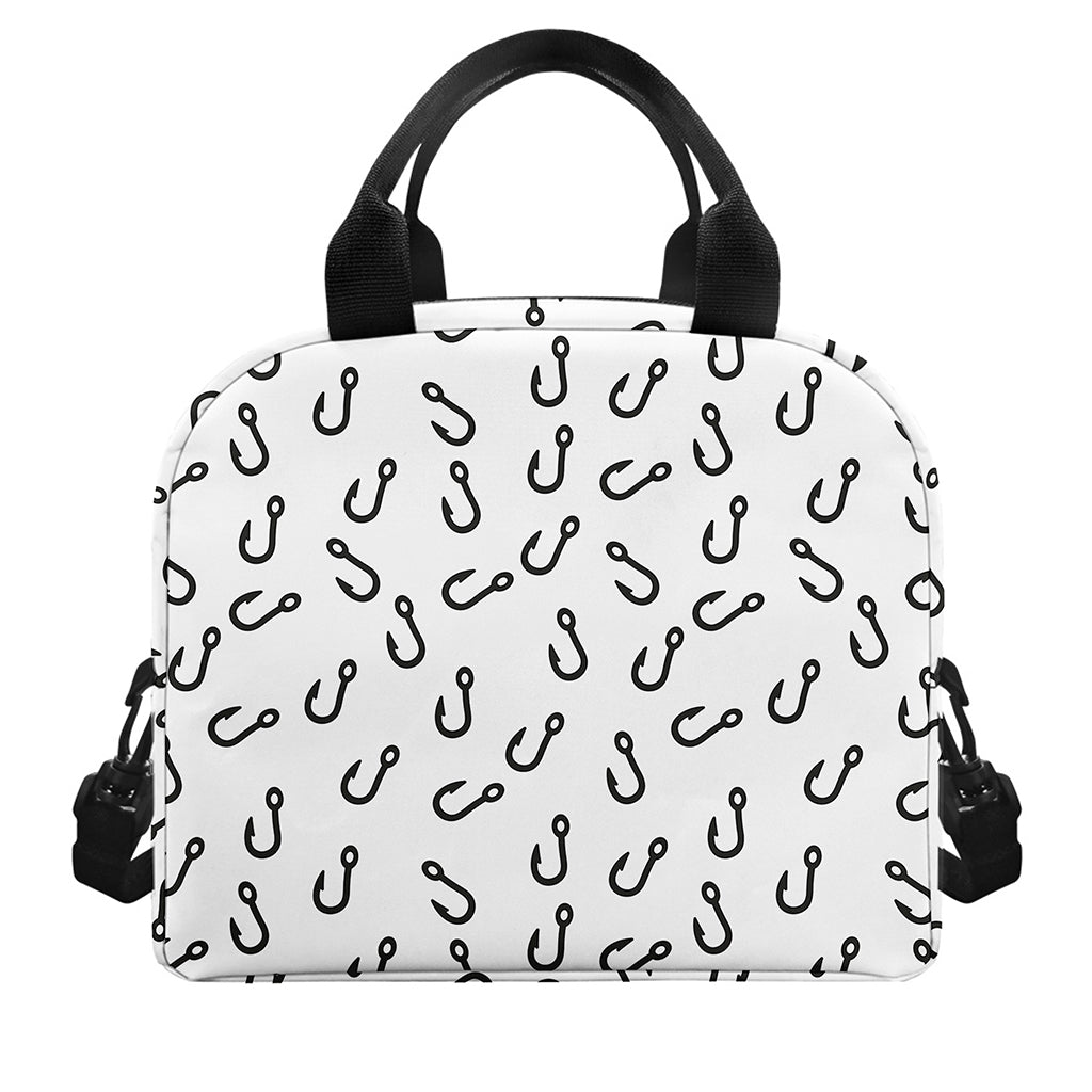 Fish Hook Pattern Print Insulated Lunch Bag