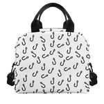 Fish Hook Pattern Print Insulated Lunch Bag