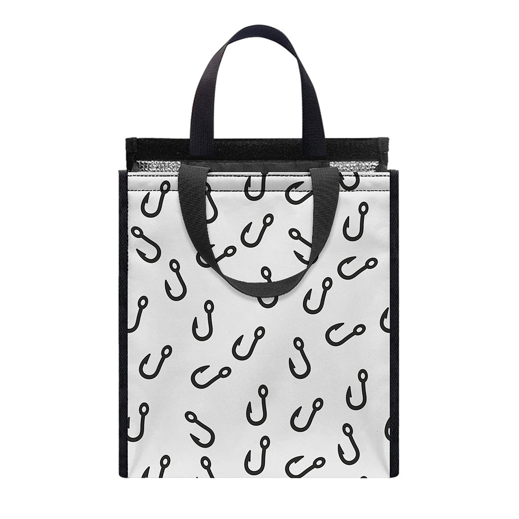 Fish Hook Pattern Print Insulated Lunch Tote