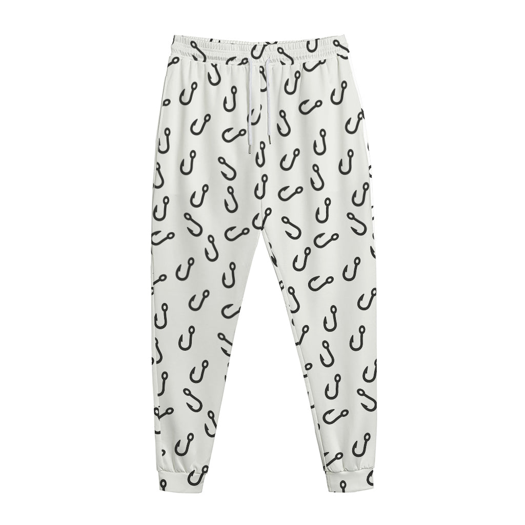 Fish Hook Pattern Print Jogger Pants
