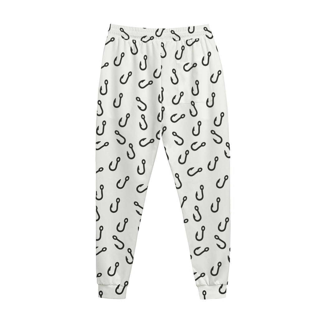 Fish Hook Pattern Print Jogger Pants