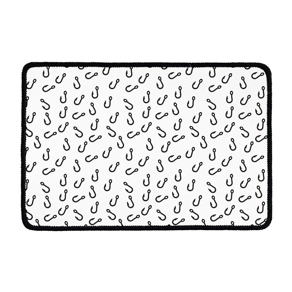 Fish Hook Pattern Print Kitchen Mat