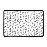 Fish Hook Pattern Print Kitchen Mat
