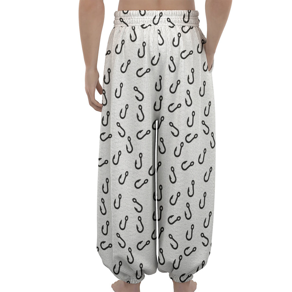 Fish Hook Pattern Print Lantern Pants