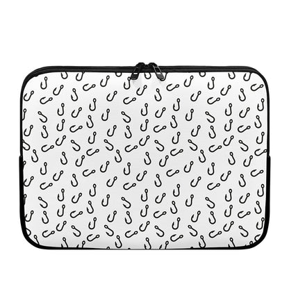 Fish Hook Pattern Print Laptop Sleeve