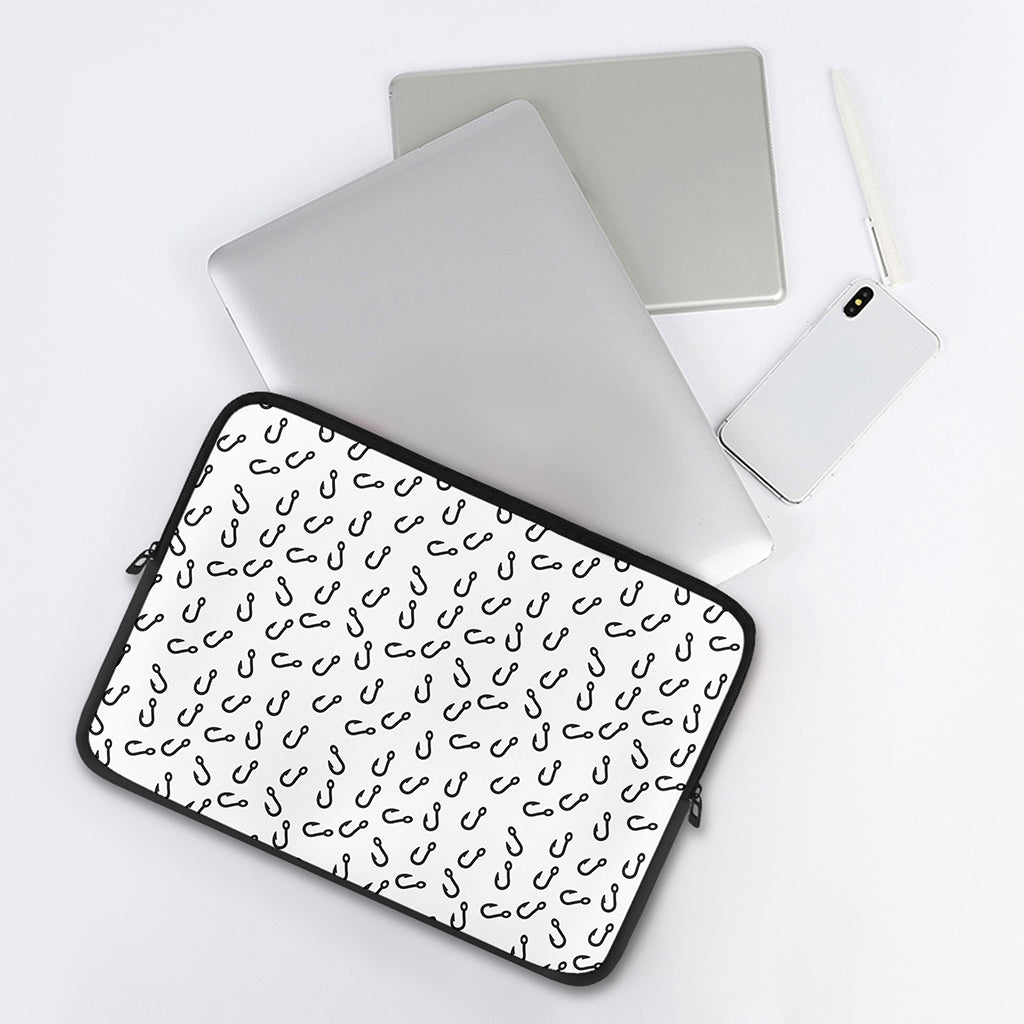 Fish Hook Pattern Print Laptop Sleeve