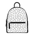 Fish Hook Pattern Print Leather Backpack