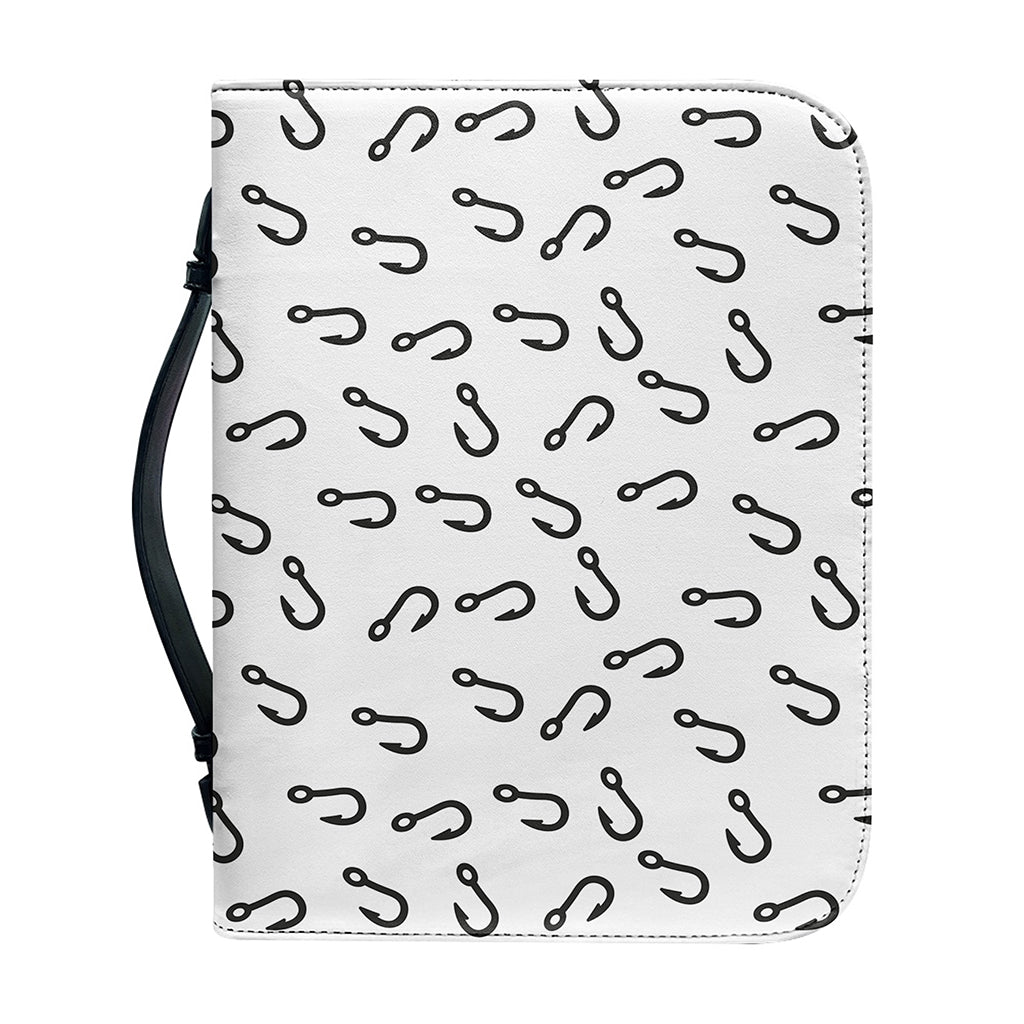 Fish Hook Pattern Print Leather Bible Cover