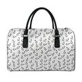 Fish Hook Pattern Print Leather Duffel Bag