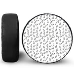Fish Hook Pattern Print Leather Spare Tire Cover