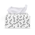 Fish Hook Pattern Print Leather Tissue Box Cover