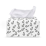 Fish Hook Pattern Print Leather Tissue Box Cover