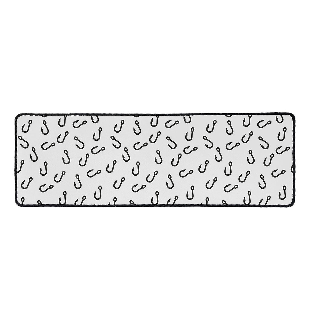 Fish Hook Pattern Print Long Kitchen Mat