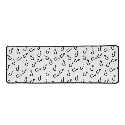 Fish Hook Pattern Print Long Kitchen Mat