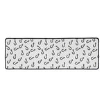 Fish Hook Pattern Print Long Kitchen Mat