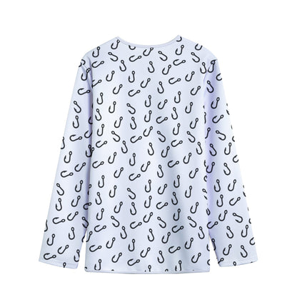 Fish Hook Pattern Print Long Sleeve Short Coat