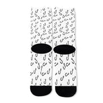 Fish Hook Pattern Print Long Socks