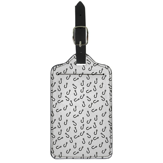 Fish Hook Pattern Print Luggage Tag