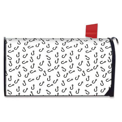 Fish Hook Pattern Print Mailbox Cover