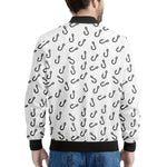 Fish Hook Pattern Print Men's Bomber Jacket