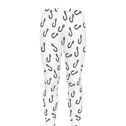Fish Hook Pattern Print Men's leggings