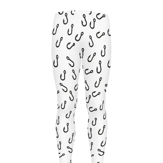 Fish Hook Pattern Print Men's leggings