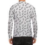 Fish Hook Pattern Print Men's Long Sleeve Rash Guard