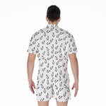 Fish Hook Pattern Print Men's Rompers