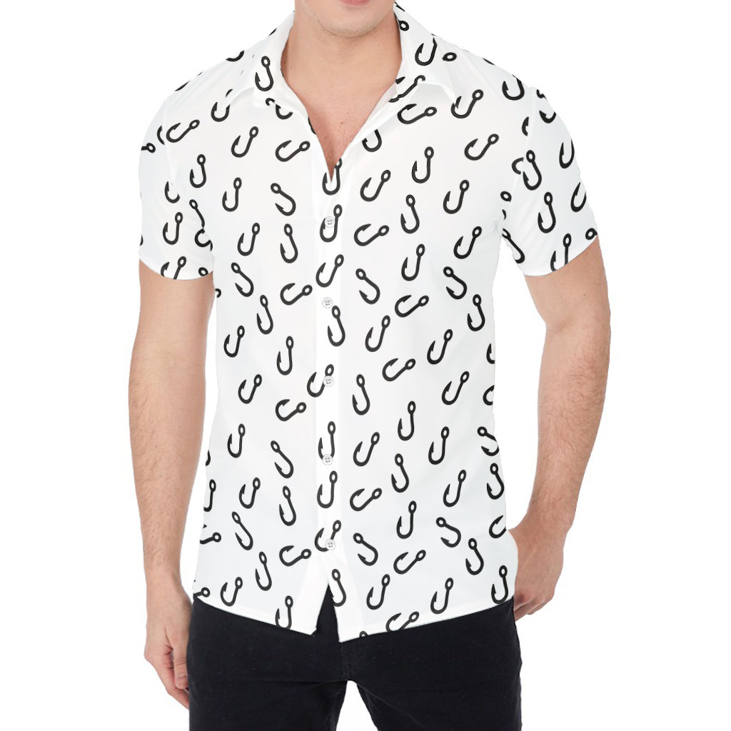 Fish Hook Pattern Print Men's Shirt