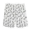 Fish Hook Pattern Print Men's Athletic Shorts