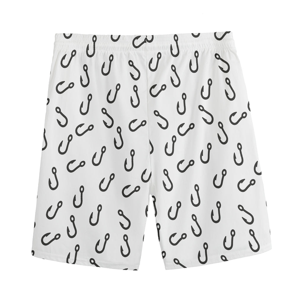 Fish Hook Pattern Print Men's Sports Shorts