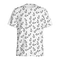 Fish Hook Pattern Print Men's Athletic T-Shirt