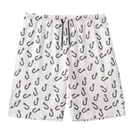Fish Hook Pattern Print Men's Swim Trunks