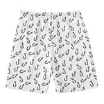 Fish Hook Pattern Print Men's Swim Trunks